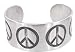Peace Sign Signs Symbol Print Silver Tone Pewter Bracelet