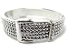 Silver-Tone and Crystal Cable Hinged Belt Buckle Cuff Bangle Bracelet