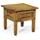 FARMHOUSE - Table basse carr&eacute;e pin massif, lot de 2
