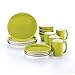 Rachael Ray Dinnerware Round and Square 4-Piece Stoneware Cereal Bowl Set, Green