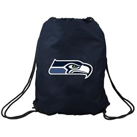 Seattle Seahawks Navy Blue Nylon Drawstring Backpack