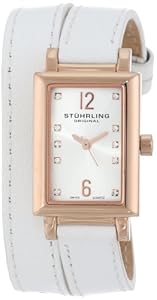 Stuhrling Original Women's 810.SET.03 Audrey Paris Swiss Quartz Rose Tone Wrap-Around Leather Watch with Additional Strap