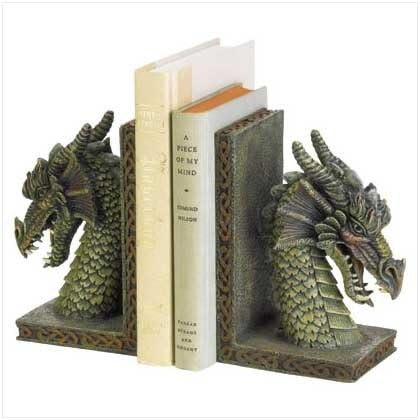 Koehler Home Decorative Polyresin Fierce Dragon Book Ends Figurine