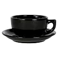 COLORcode Cappuccino Cup and Saucer Set Service for 2 - Black Truffle