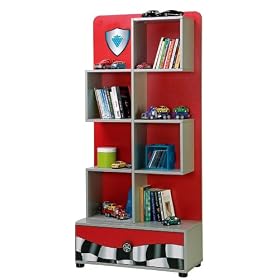 Boys Red Racer Bookcase - Children's Bedroom Furniture