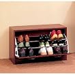 Cherry Finish Wood Shoe Storage Rack Organizer