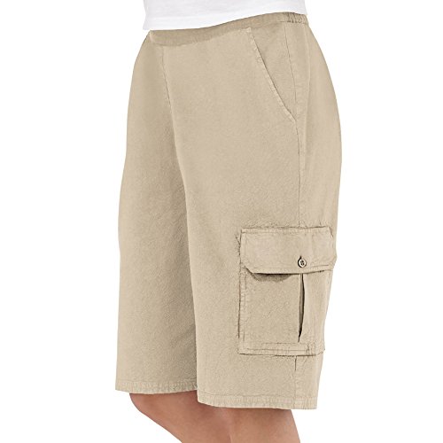Collections Etc Women's Elastic Waist Cargo Pocket Short