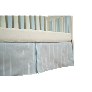 Set A Shopping Price Drop Alert For Go Mama Go Designs Box Pleat Crib Skirt, Blue/Cream Stripes, 16
