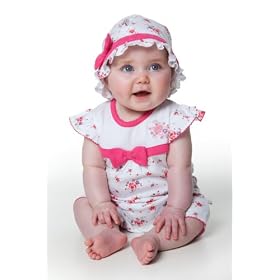 BabySafe Babywear 2 piece Girls Fashion Romper & Hat set (Size 6-9 months) Baby Clothes