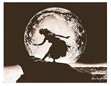 Hawaii Giclee Art Print Full Moon Hula Girl 20 x 26 in.