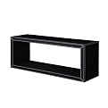 Faux-Leather Rectangle Wall Shelf - Black (Medium)