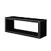 Faux-Leather Rectangle Wall Shelf - Black (Medium)