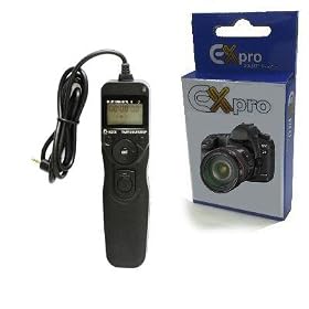 Ex-Pro CS-205 Timer Remote Shutter Release cable switch with LCD Display for Pentax Super *ist, *istDL, *istDs, *istDs2,*istDL2, DS, DS, DS2, DL, DL2, K7, K-7, K10D, K20D, K100D, K110D, K200D, K2000, MZ6, MZ-6, ZXL, ZX-L