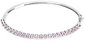 Sterling Silver Amethyst Bangle Bracelet, 7.25"