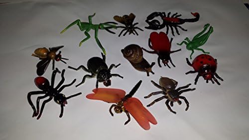 12 Pc Assorted Realistic Rubber Insect Replica Insects