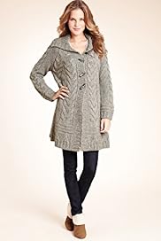 Chunky Cable Knit Cardigan With Wool