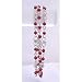 Tb699 Red Pearls Bracelet Three Stranded Bracelet w/ Sparkling Simulated Diamond Wedding Bracelet