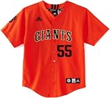 MLB Youth San Francisco Giants Tim Lincecum Team Color Applique Baseball Jersey (Varsity Orange, Small)
