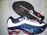 Nike Shox R4 Running Shoe White/Blue/Red Men's Size 11