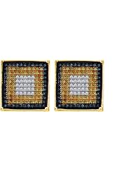 10KT Yellow Gold 0.72 CTW Diamond Micro Pave Earring