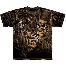 The Gambler Skeleton Playing Poker T-Shirt