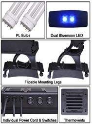 72'' T5 Ho Aquarium Light 4x 80 w/ Lunar LED Moon Lighting