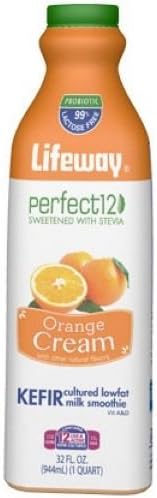 Lifeway Kefir Perfect 12 Orange Cream Kefir, 32 Fluid Ounce -- 6 per case.