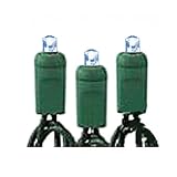 LED Holiday Light String Set, 50 White L.E.D. Light Bulbs, 20' 6 Length, Energy Efficient 4.6 Watts Total