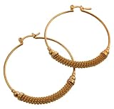 Designer Twist 18K Gold Layered Large Hoop Earrings