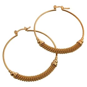 Designer Twist 18K Gold Layered Large Hoop Earrings