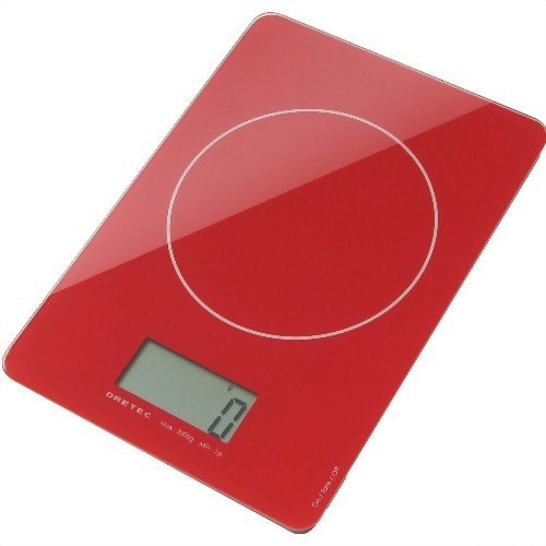 DRETEC ガラススケール 2kg 【薄さ17mmで収納便利】 レッド KS-241RD