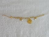 Gold Charm Bracelet- Infinite Golden Loop and Pearl Design
