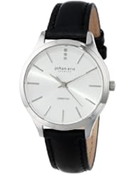Johan Eric Womens JE2200-04-001.7 Herlev Black Leather Watch with Diamond Accents