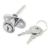 uxcell シリンダー引き出しロック　鍵　シルバートーン　メタル　引き出しロッカー　正方形　ベースのロック