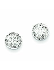 0.5 Carat 14K White Gold Diamond Round Post Earrings