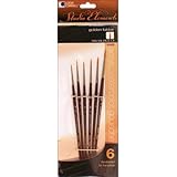 Loew-Cornell 1024925 Studio Elements Golden Taklon Short Handle Round Brush Set