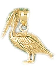 Dazzlers Solid 14k Gold Pelican Charm Pendant Available in three colors from jewelsberry (weights: 2.0 grams only)