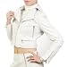 Jessie G. Women's Cropped Lambskin Leather Motorcycle Jacket in Black or White image 7