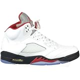 Air Jordan 5 Retro Men's Basketball Shoes White/Fire Red/Black