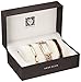 Anne Klein Women's AK/1668GBST Rectangular Gold-Tone Double Chain Dress Watch and Bracelet Set