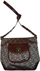 Women's DKNY Purse Handbag T&C Turnlock Large Cross Body Chino/Saddle