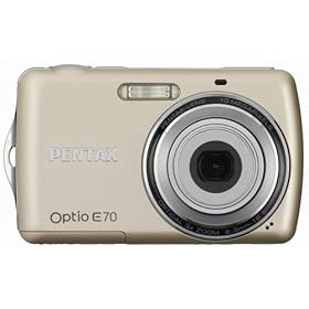 Pentax Optio E70 10MP Digital Camera with 3x Optical Zoom and 2.4 inch LCD (Gold)
