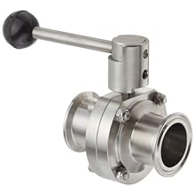 Dixon B5101E150CC-A Stainless Steel 316L Butterfly Valve with Pull Handle and EPDM Seal, 1-1/2" Tube OD
