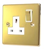 POLISHED BRASS 1GANG 13 AMP SWITCHED SOCKET C409PBW