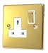: POLISHED BRASS 1GANG 13 AMP SWITCHED SOCKET C409PBW
