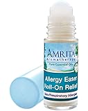 Amrita Aromatherapy: Allergy Easer Roll-On Relief (Natural Allergy Relief) with Essential Oils of Blue Chamomile, Amni Visnaga, Lavender, Palmarosa & Hyssop in a Certified Organic Base (Size: 30ml)