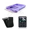 Fosmon&reg; Premium Quality 3 in 1 Silicone Case Skin + Armband + Screen Protector for Apple iPod Nano 3rd Generation ( Purple )