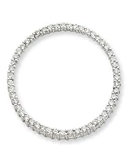 14k White Gold Pave Set Diamond Circle Pendant. Carat Wt- 1.066ct
