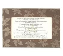 Mother Teresa Quote in Chocolate-brown Painted Wood Frame from Kindred Hearts