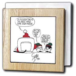 Sean Boley Cartoon about Santa and Video Games for Christmas - 6 Inch Tile Napkin Holder